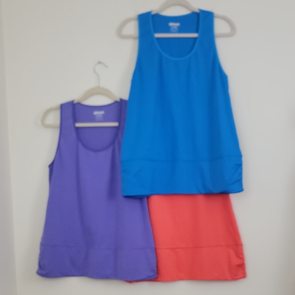 Kirkland Signature Set Of Three Blue, Purple & Orange Tank Tops Women's XL